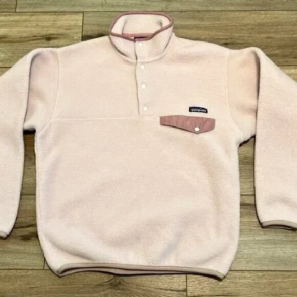 Vintage Patagonia Snap T Fleece Synchilla Pullover SZ Small Pink 2005 Y2k Jacket - Picture 1 of 10